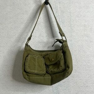 Mossimo Supply Co Olive Green Cargo Shoulder Bag Y2K Utility Pocket Purse